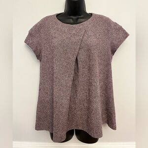 Lilith Minimalist Cap Sleeved Wool Blouse, Size Medium